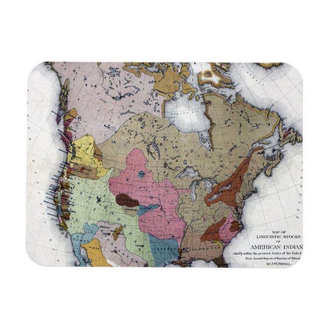 KARTE: AMERIKANISCHE UREINWOHNER 3 MAGNET (Horizontal)