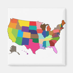 Karte Amerikas in Farben Magnet