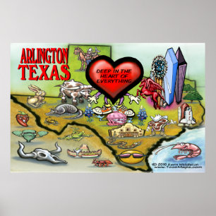 Karte Arlingtons TX Poster