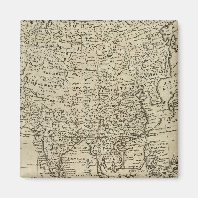 Karte Asiens Magnet (Vorne)