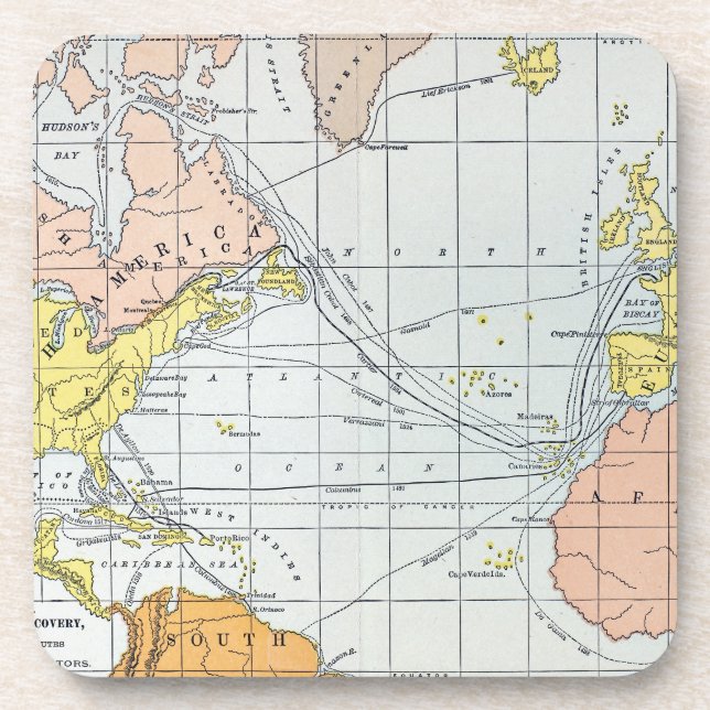 KARTE: ATLANTISCHE REISEN GETRÄNKEUNTERSETZER (Vorderseite)