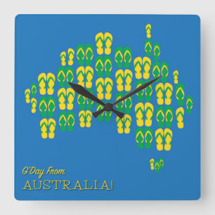 Karte aus Aussie thongs Quadratische Wanduhr