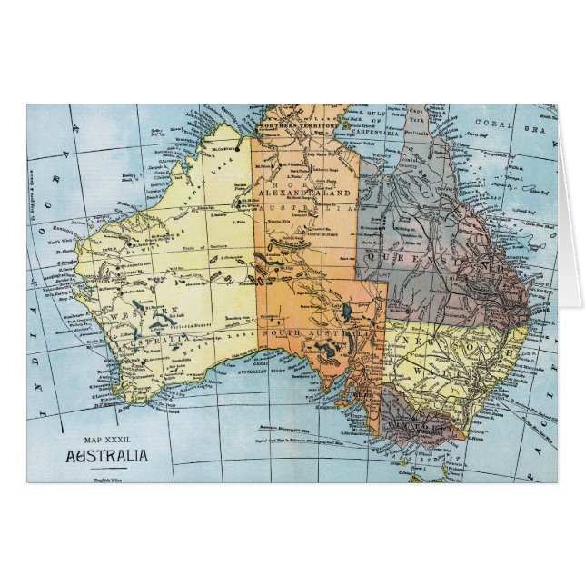 KARTE: AUSTRALIEN, c1890 (Vorderseite (Horizontal))