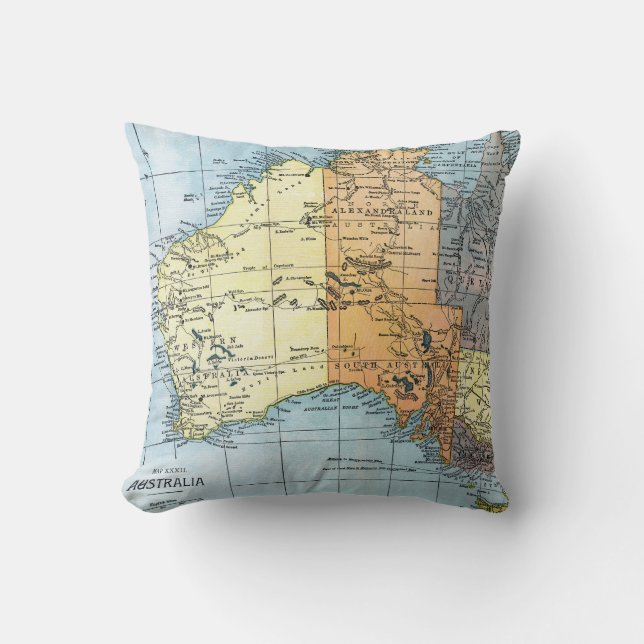 KARTE: AUSTRALIEN, c1890 Kissen (Vorderseite)