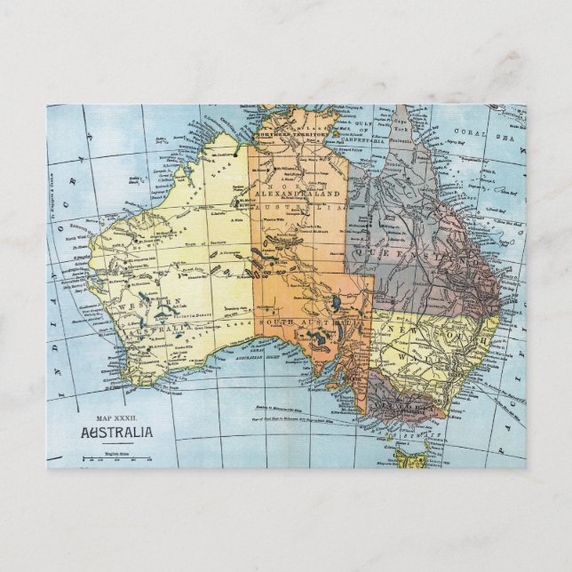 KARTE: AUSTRALIEN, c1890 Postkarte (Vorderseite)