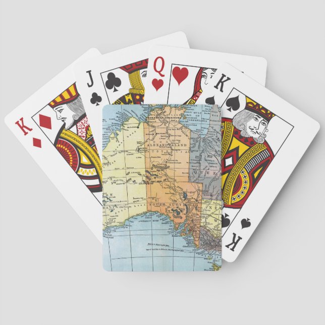 KARTE: AUSTRALIEN, c1890 Spielkarten (Rückseite)