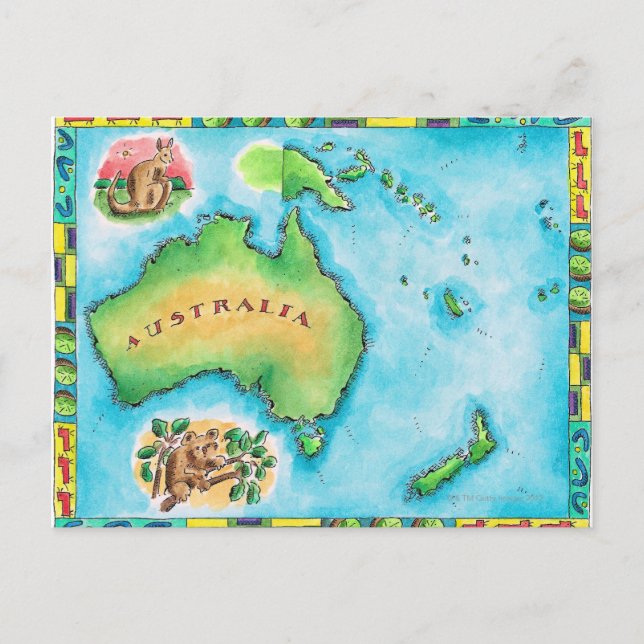 Karte Australiens (Vorderseite)