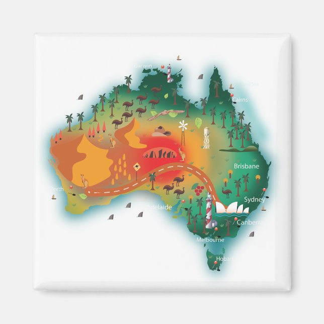 Karte Australiens Magnet (Vorne)