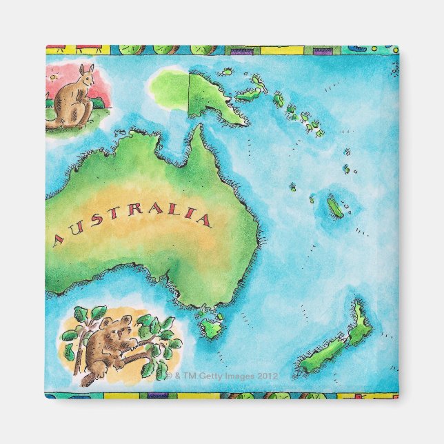 Karte Australiens Magnet (Vorne)