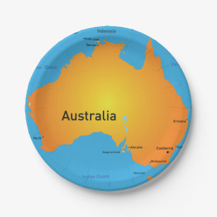 Karte Australiens Pappteller