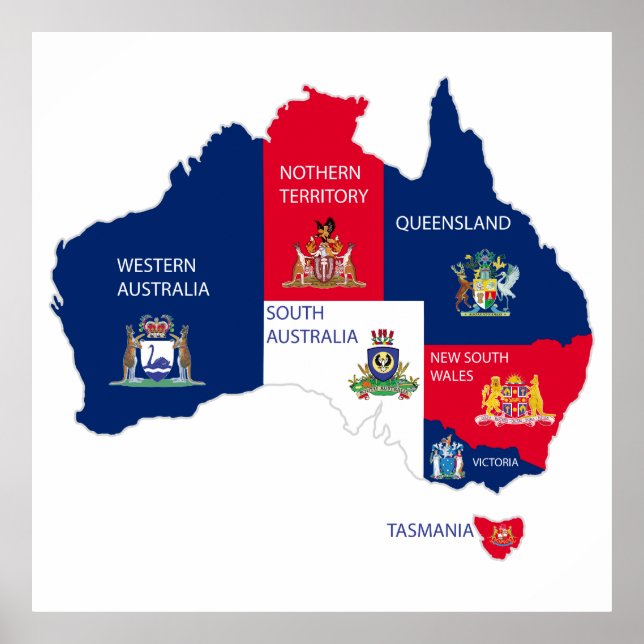 Karte Australiens Poster (Vorne)