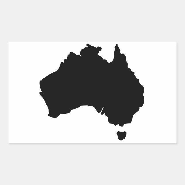 Karte Australiens Rechteckiger Aufkleber (Vorderseite)