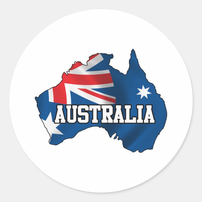 Karte Australiens Runder Aufkleber (Vorderseite)