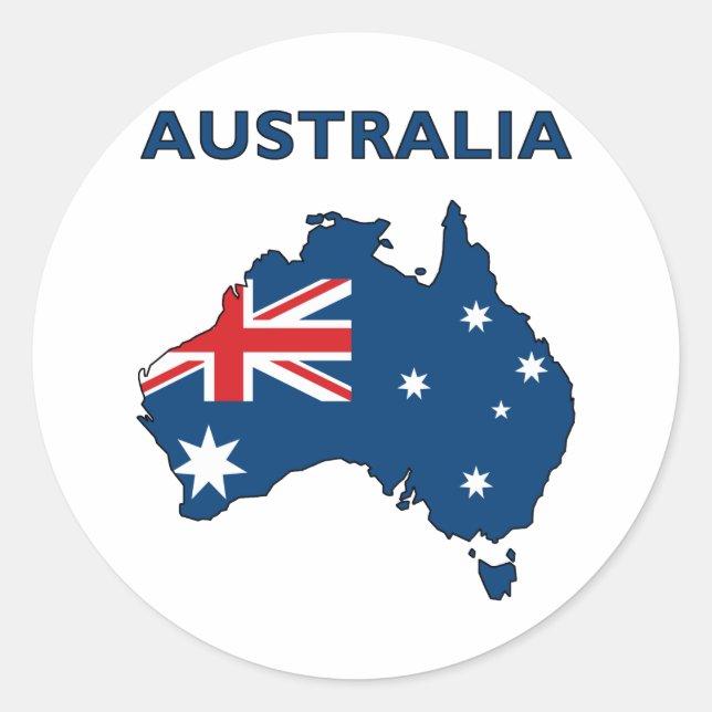 Karte Australiens Runder Aufkleber (Vorderseite)