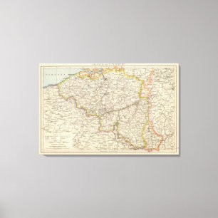 Karte Belgiens und Luxemburgs Leinwanddruck