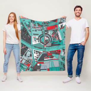 Karte Berlins, Deutschland Fleecedecke