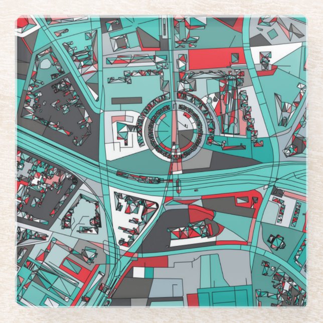 Karte Berlins, Deutschland Glasuntersetzer (Vorderseite)