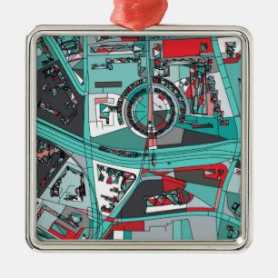 Karte Berlins, Deutschland Ornament Aus Metall