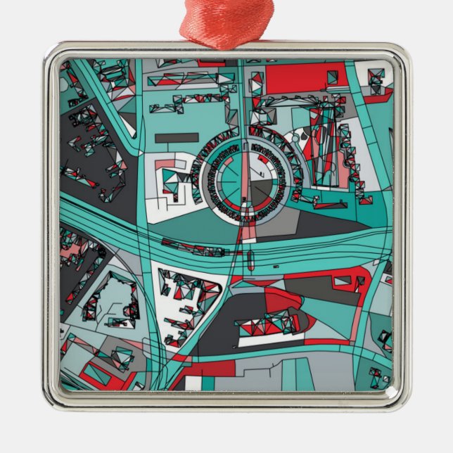 Karte Berlins, Deutschland Ornament Aus Metall (Vorne)