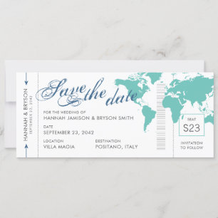 Karte Boarding Pass Save the Date Karte U PICK FAR