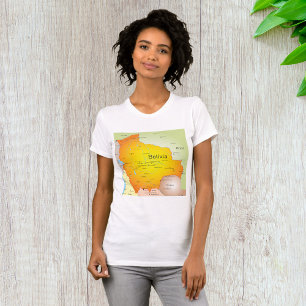 Karte Boliviens mit Städten und Grenzen T-Shirt
