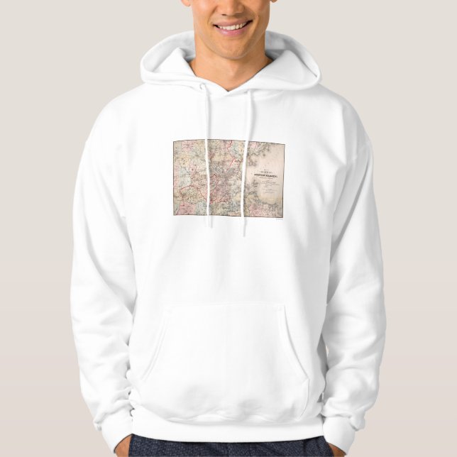 Karte: Boston, 1883 Hoodie (Vorderseite)