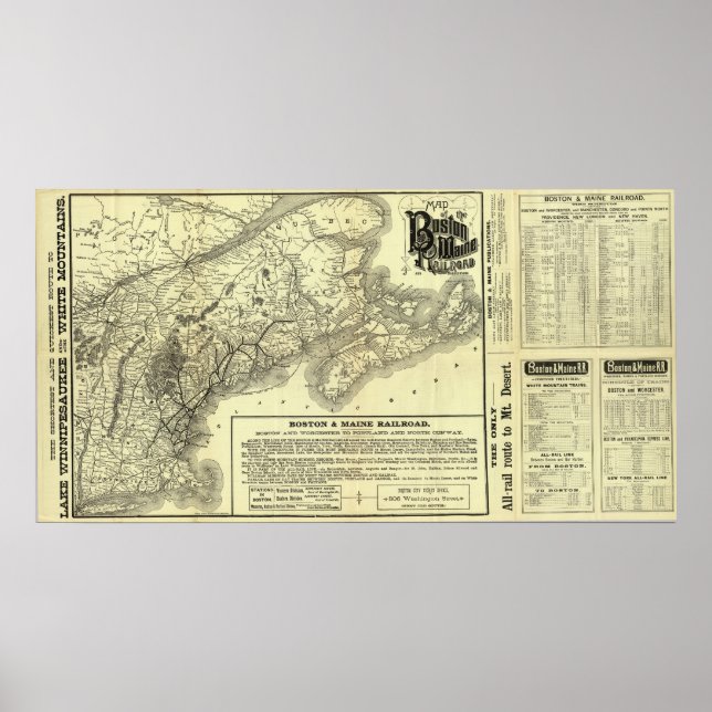Karte Boston und Maine Eisenbahn 2 Poster (Vorne)