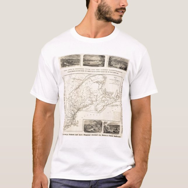 Karte Boston und Maine-Eisenbahn T-Shirt (Vorderseite)