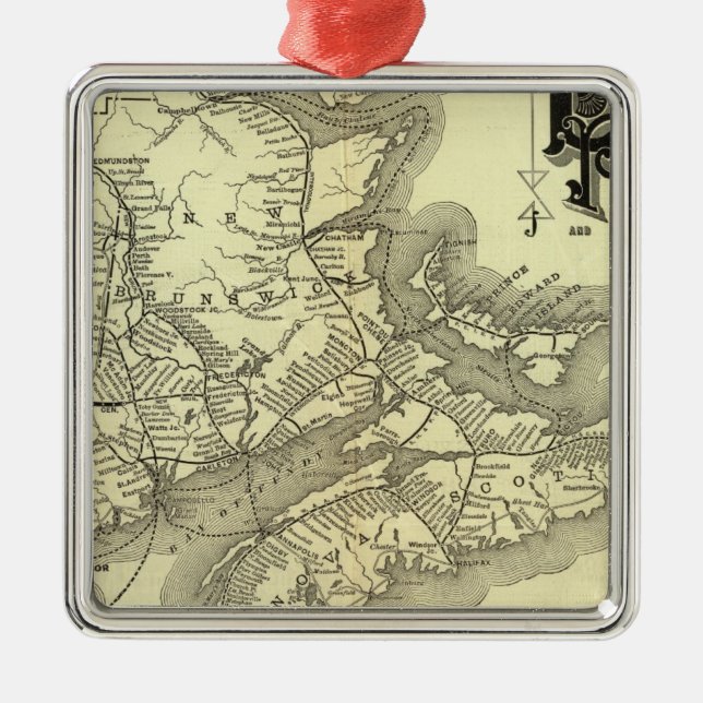 Karte Boston und Maine Railroad 2 Ornament Aus Metall (Vorne)