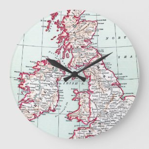 KARTE: BRITISCHE INSELN, c1890 Große Wanduhr