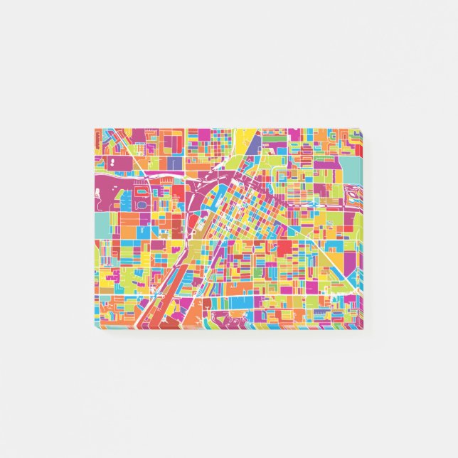 Karte bunten Las Vegass, Nevada Post-it Klebezettel (Vorderseite)