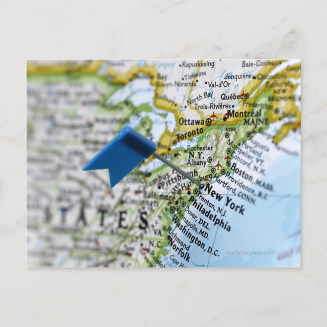 Karte Button in New York City auf Karte, nah-up (Vorderseite)