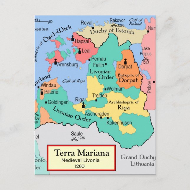 Karte ca. 1260 (Vorderseite)