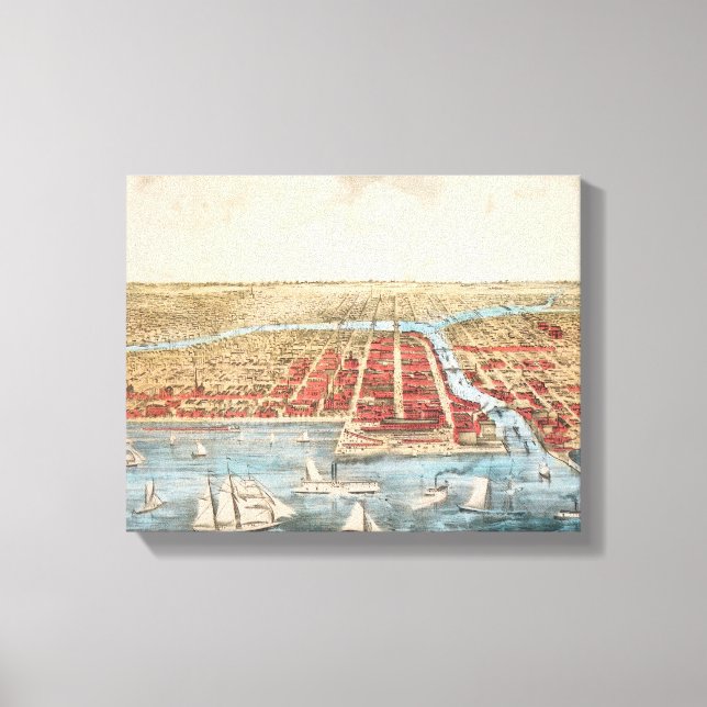 KARTE: CHICAGO, c1857 Leinwanddruck (Vorderseite)