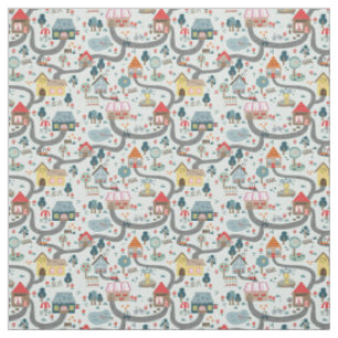 Karte Cotton Fabric Kids Play Stoff