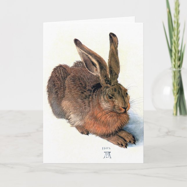 Karte:  Das Kaninchen Feiertagskarte (Vorderseite)