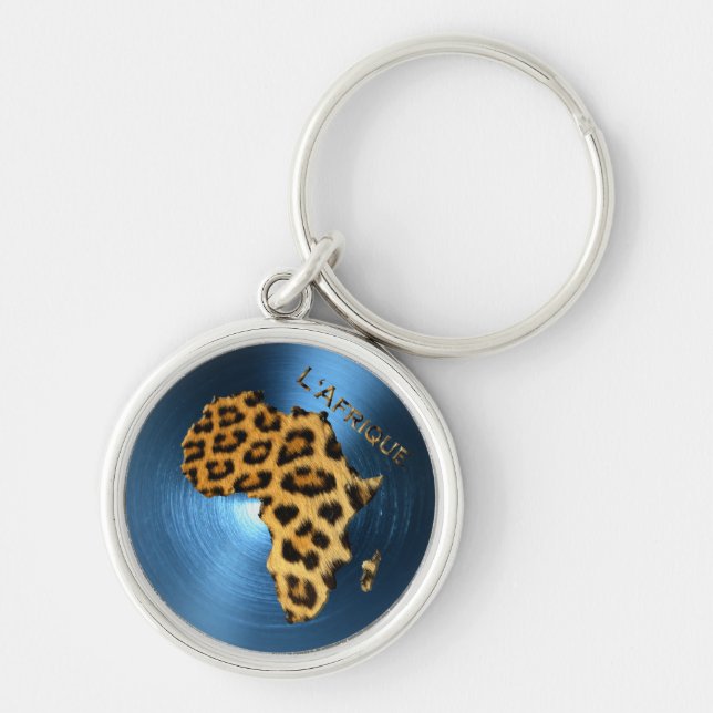 Karte der AFRICA Steel-Blue Leopard Fur Serie Schlüsselanhänger (Vorne)