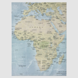 Karte der Afrika-Dekoupage Seidenpapier