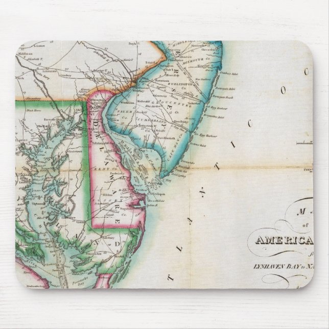 Karte der amerikanischen Küste Mousepad (Vorne)