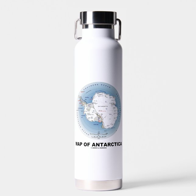 Karte der Antarktis-Geografie Trinkflasche (Vorne)