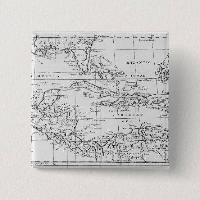 Karte der Antillen Button (Vorderseite)