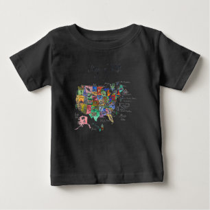 Karte der Anziehungskräfte von USA Baby T-shirt