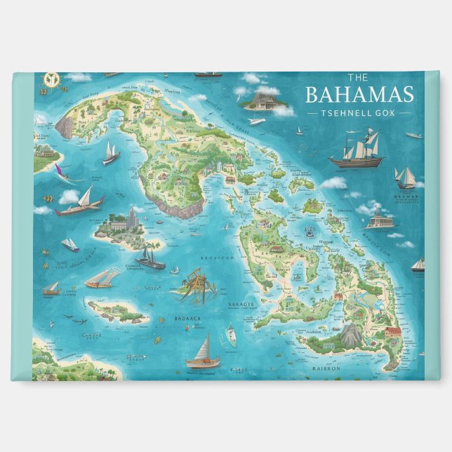 Karte der Bahamas Magnet (Vorderseite)
