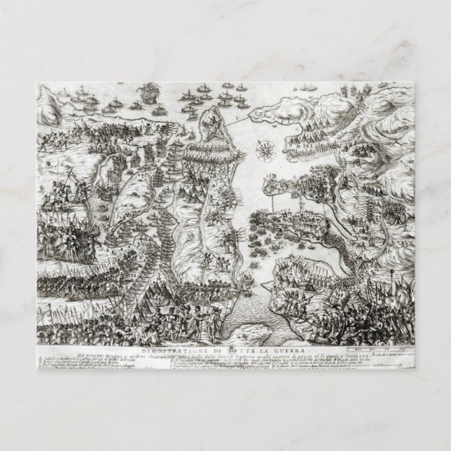Karte der Belagerung Maltas im Jahr 1565 (Vorderseite)
