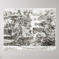 Karte der Belagerung Maltas im Jahr 1565