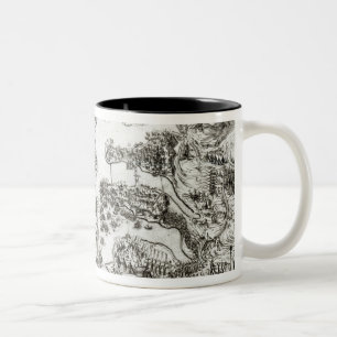 Karte der Belagerung von Malta im Jahre 1565 Zweifarbige Tasse