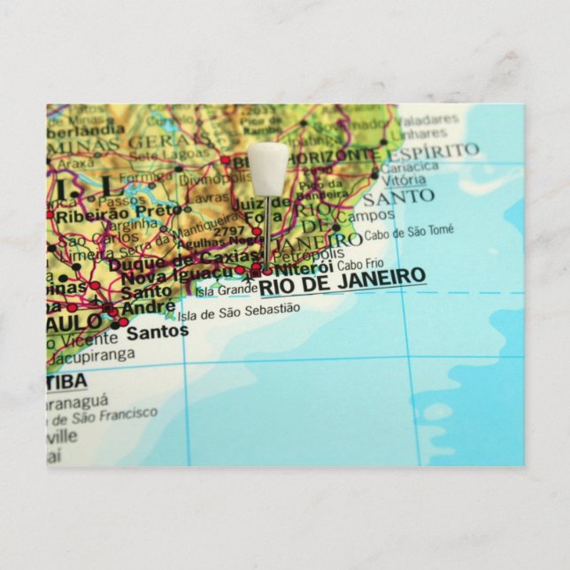 Karte der brasilianischen Stadt Rio de Janeiro (Vorderseite)