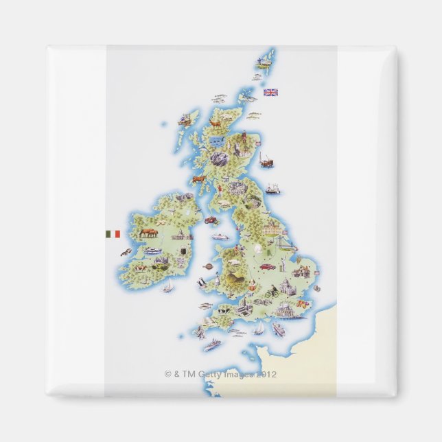 Karte der Britischen Inseln Magnet (Vorne)