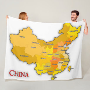 KARTE DER CHINA FLEECEDECKE