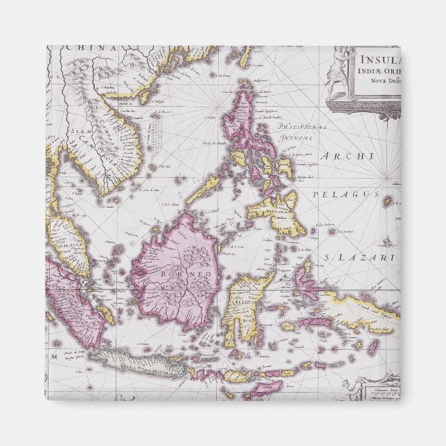 Karte der China und Indonesien | 1710 Magnet (Vorne)